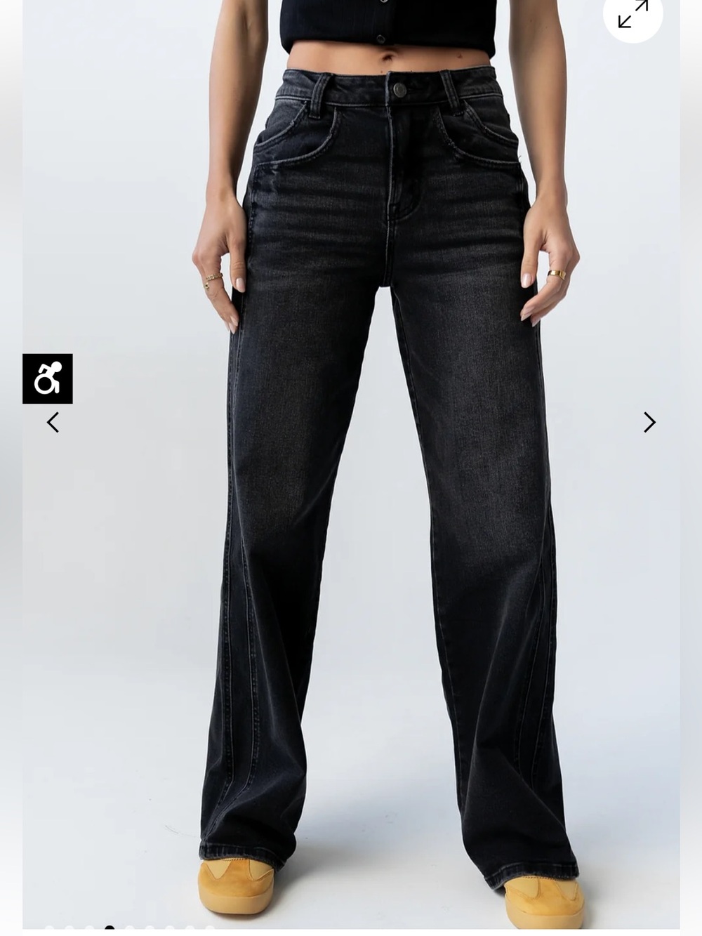 bohme Black High-Rise Wide Leg Jeans